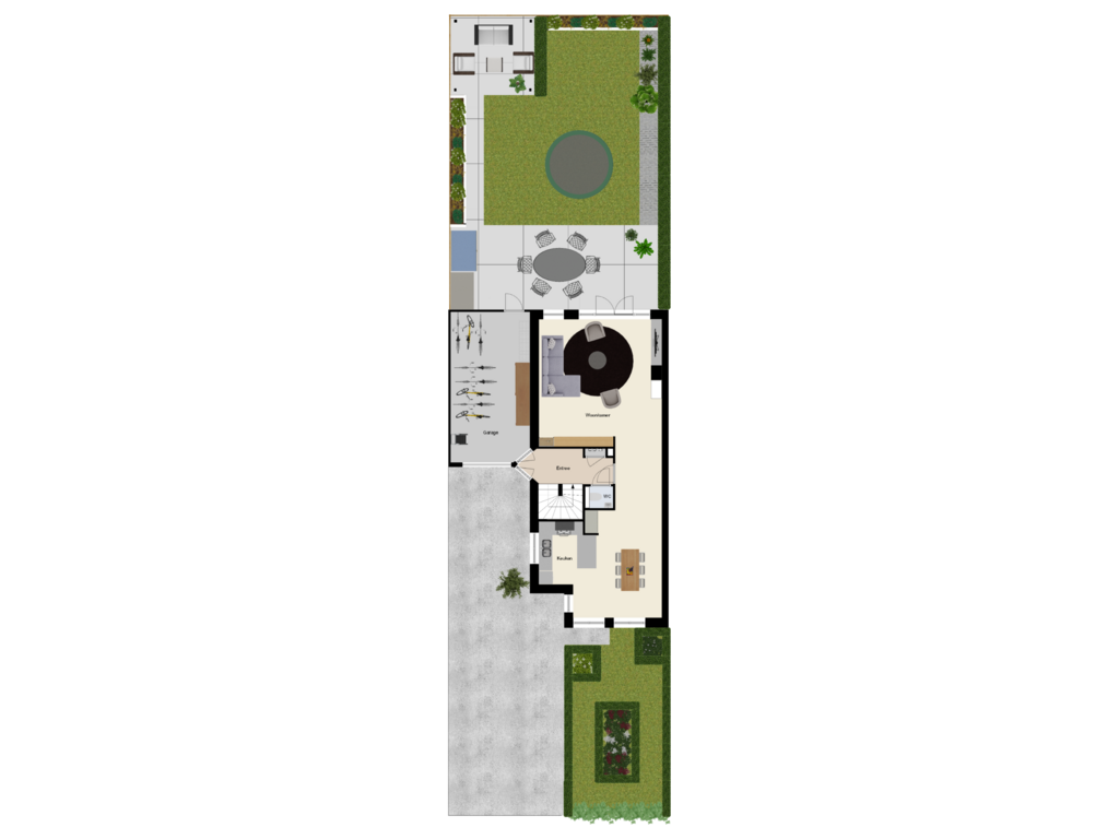 Bekijk plattegrond van Gelijkvloers + Tuin van Lindelaan 2-A