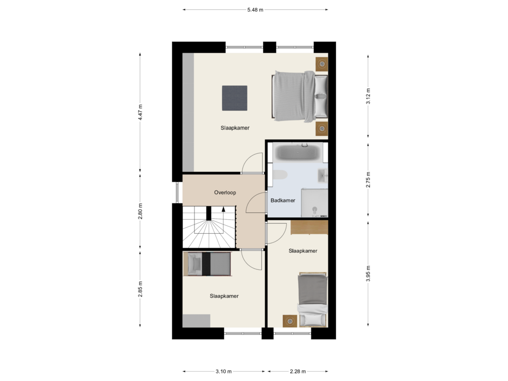 Bekijk plattegrond van 1ste verdieping van Lindelaan 2-A