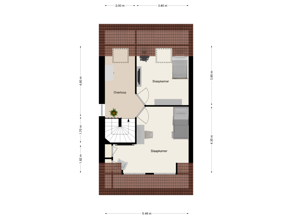 Bekijk plattegrond van 2de verdieping van Lindelaan 2-A