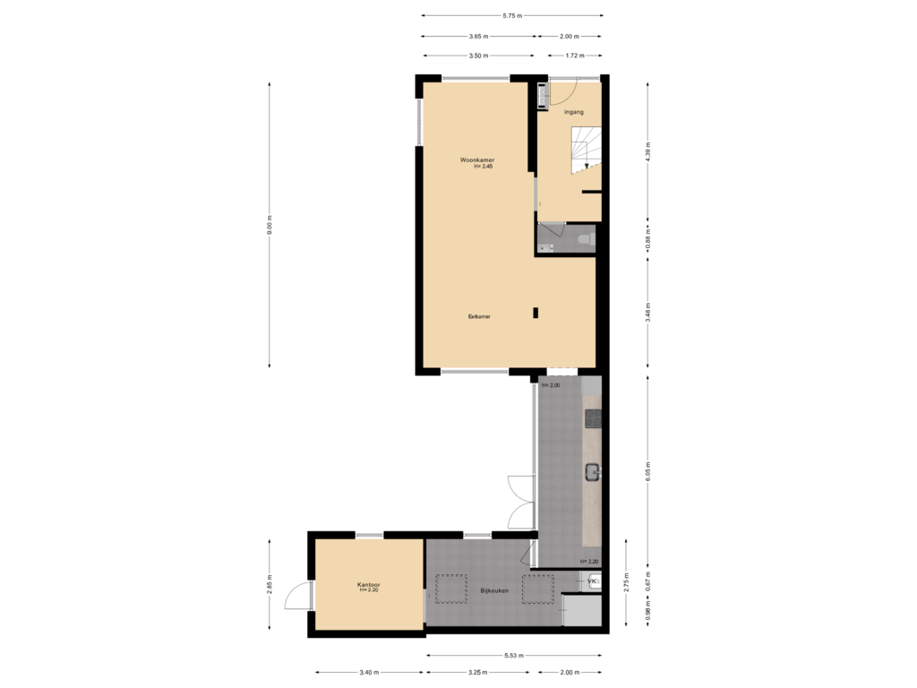 Bekijk plattegrond van Begane grond van Leliestraat 27