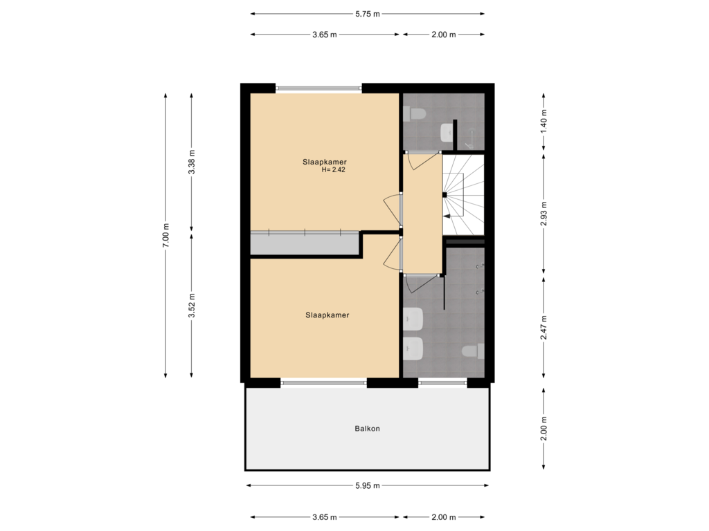 Bekijk plattegrond van Eerste etage van Leliestraat 27