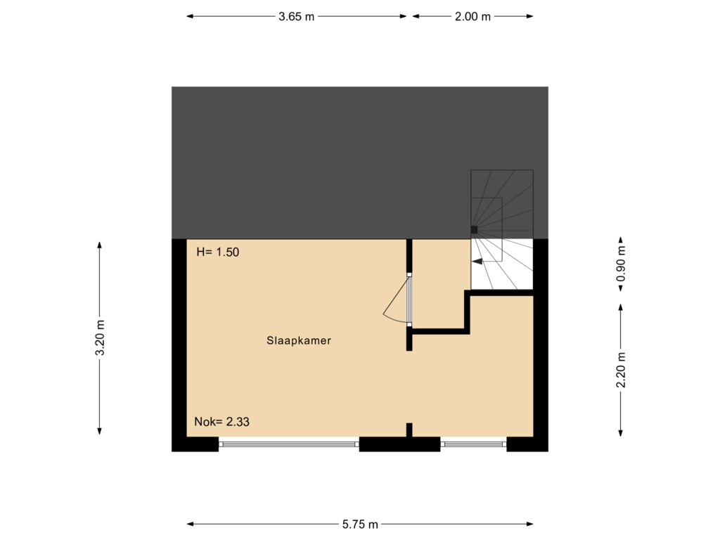 Bekijk plattegrond van Tweede etage van Leliestraat 27