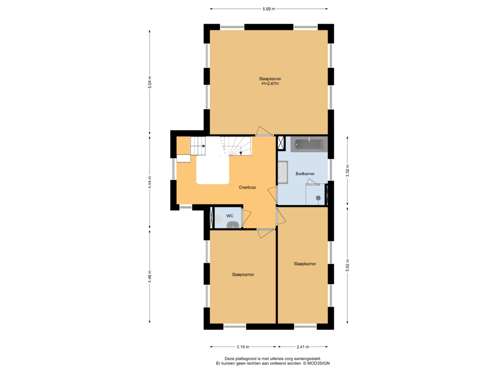 Bekijk plattegrond van 1e Verdieping van Kostverlorenstraat 97