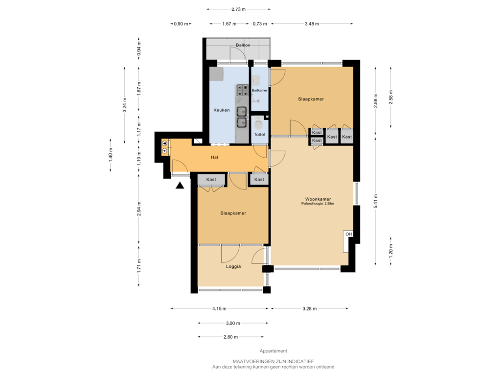 View floorplan of Appartement of Troelstraweg 191