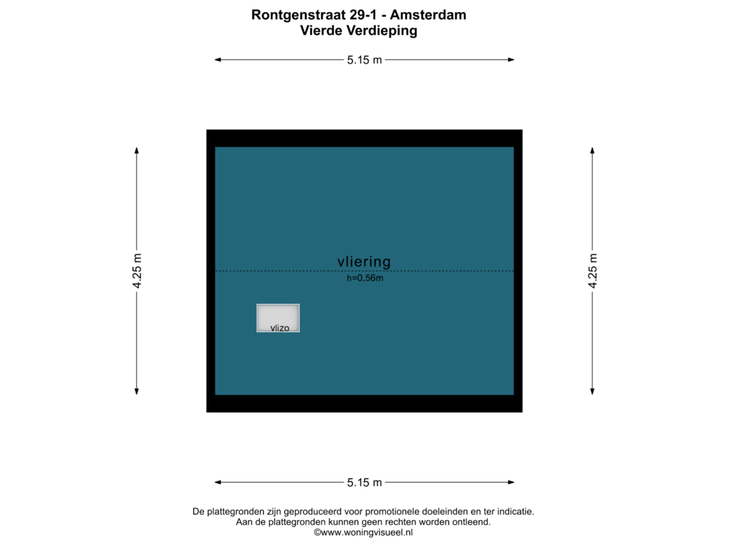 Bekijk plattegrond van VIERDE VERDIEPING van Röntgenstraat 29-1