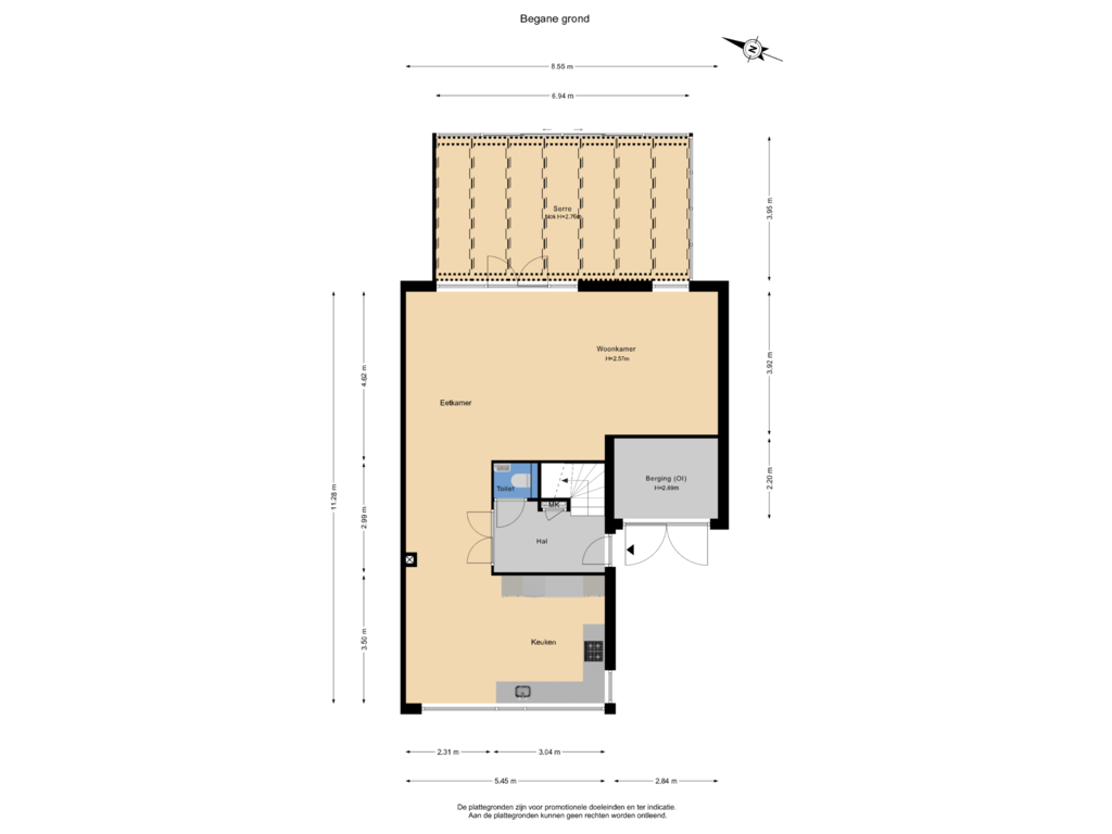 Bekijk plattegrond van Begane grond van Fibulastraat 2