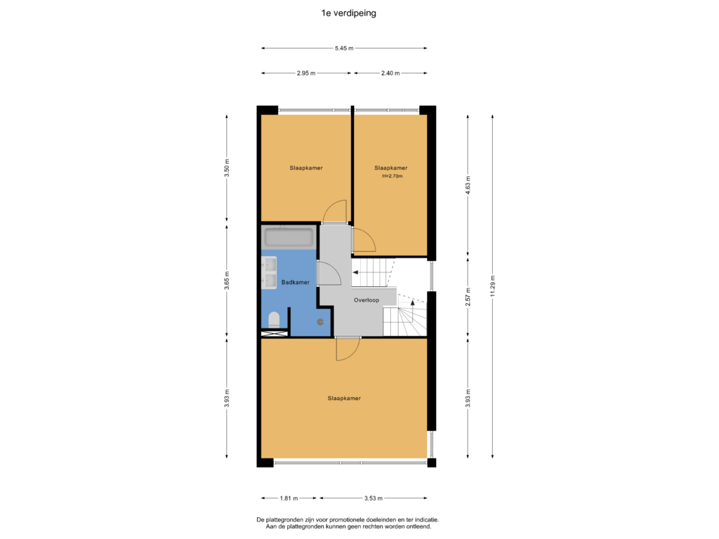 Bekijk plattegrond van 1e verdieping van Fibulastraat 2