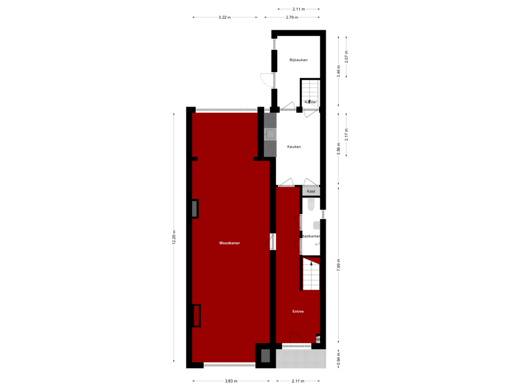 Bekijk plattegrond van Begane grond van Ossendrechtseweg 6