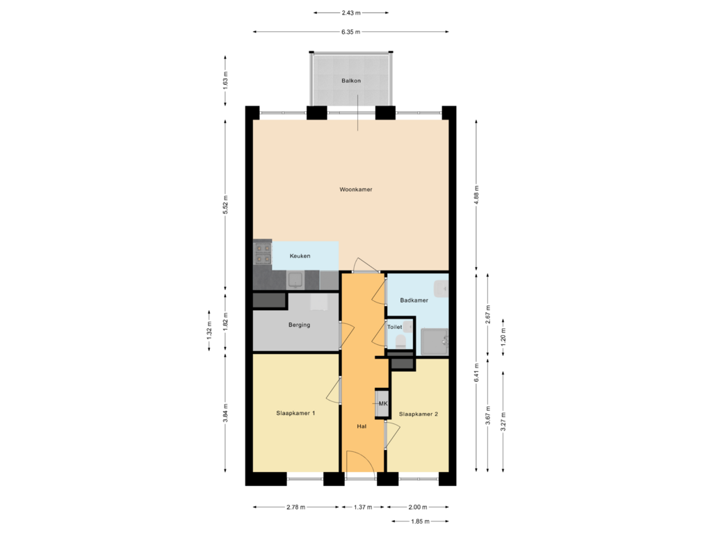 Bekijk plattegrond van Appartement van Katrijpstraat 123