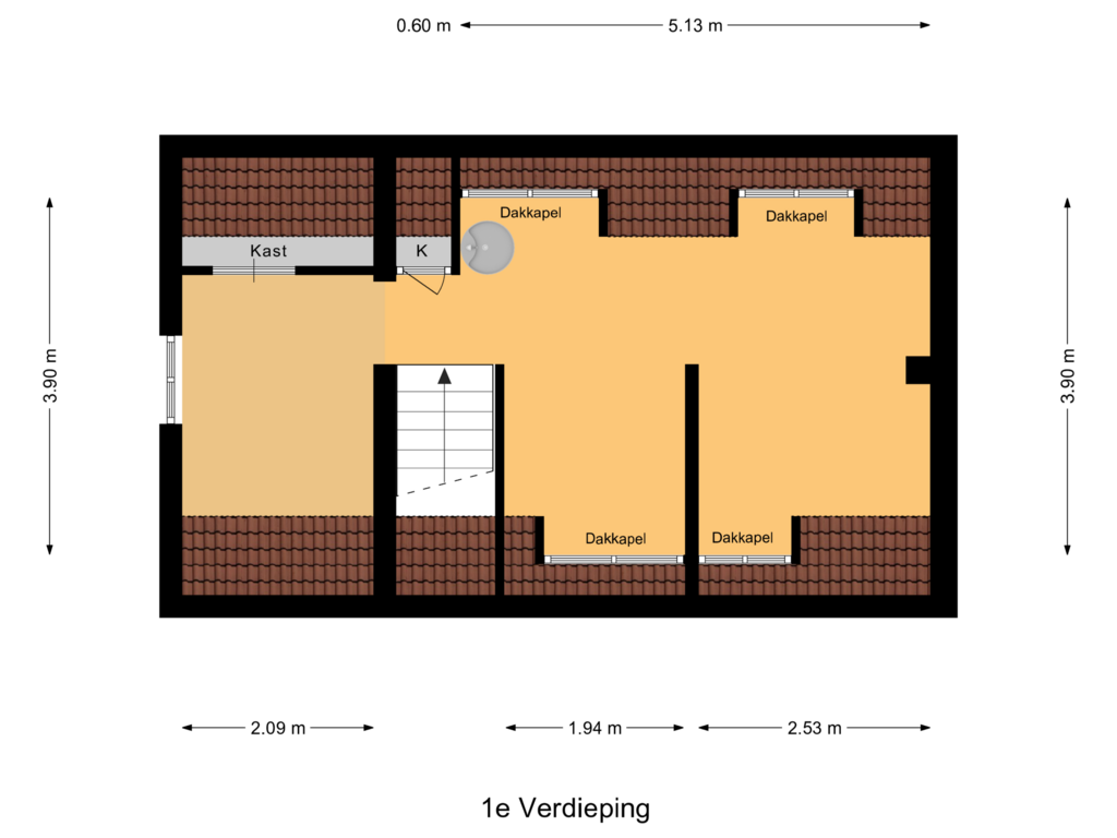 Bekijk plattegrond van 1e Verdieping van Zalmsteeg 3