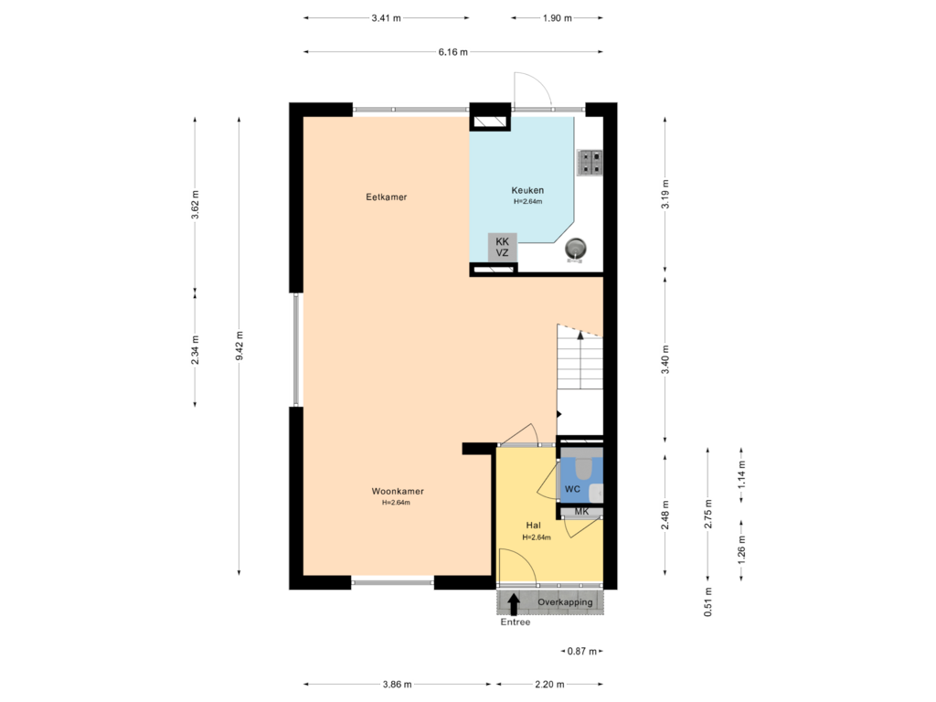 Bekijk plattegrond van Begane grond van Aubadestraat 28