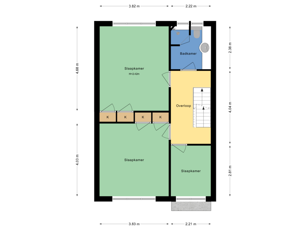 Bekijk plattegrond van 1e Verdieping van Aubadestraat 28