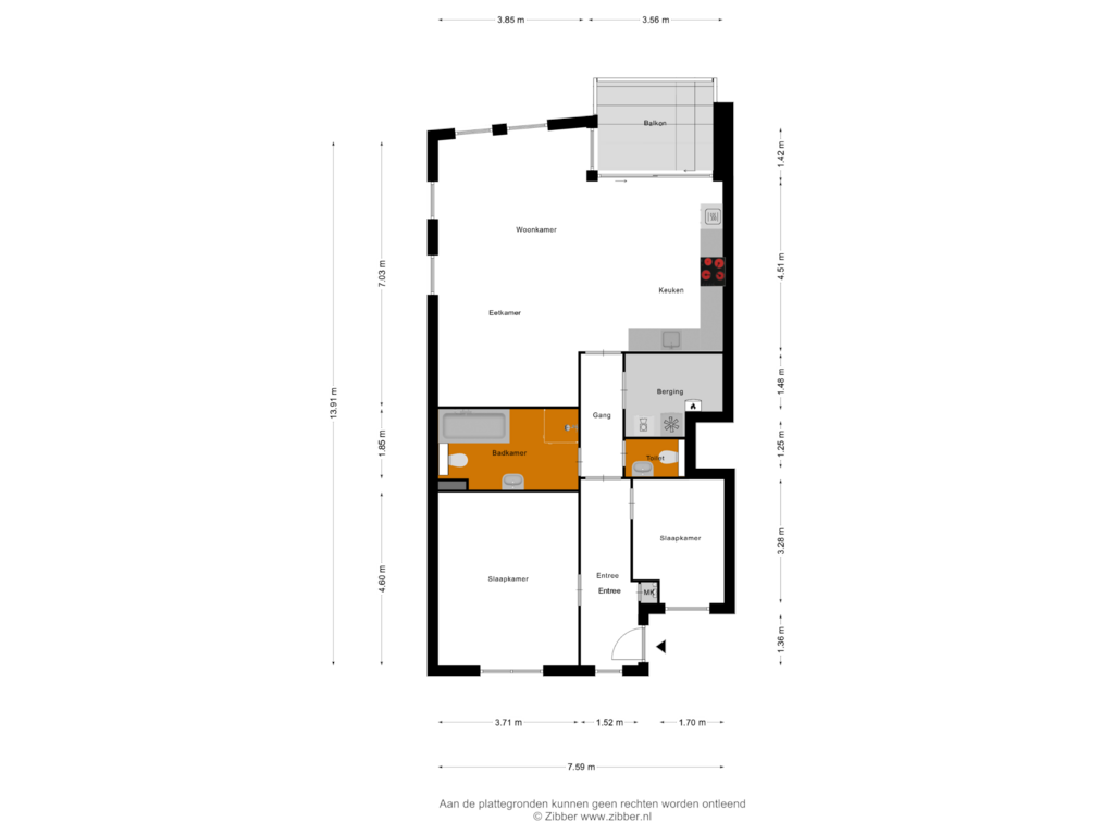 Bekijk plattegrond van Appartement van Beukenstraat 4-13