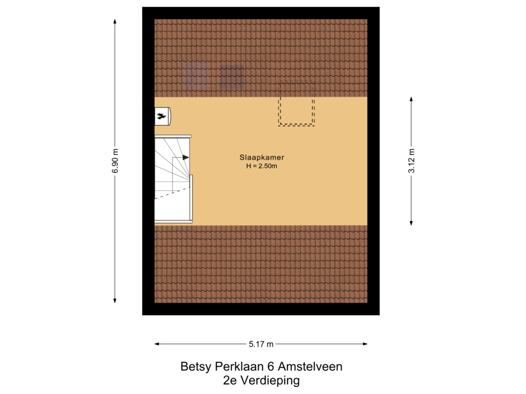 View floorplan of 2e Verdieping of Betsy Perklaan 6