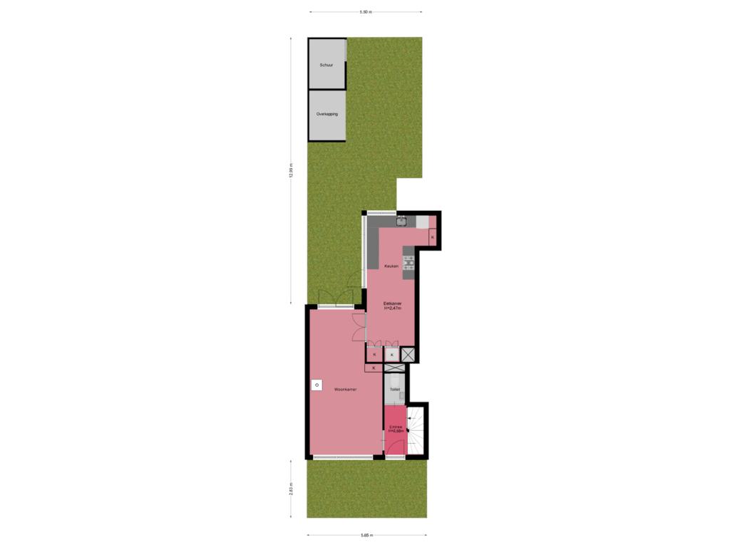 Bekijk plattegrond van Perceel van Kamerlingh Onnesweg 61