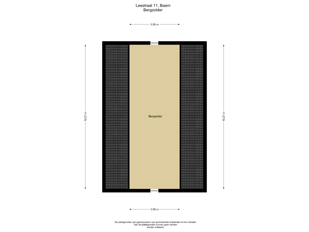 View floorplan of Bergzolder of Leestraat 11