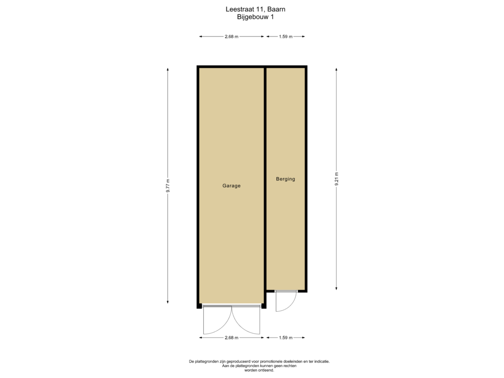 View floorplan of Bijgebouw 1 of Leestraat 11