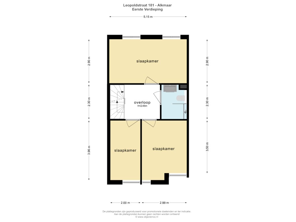 Bekijk plattegrond van EERSTE VERDIEPING van Leopoldstraat 181