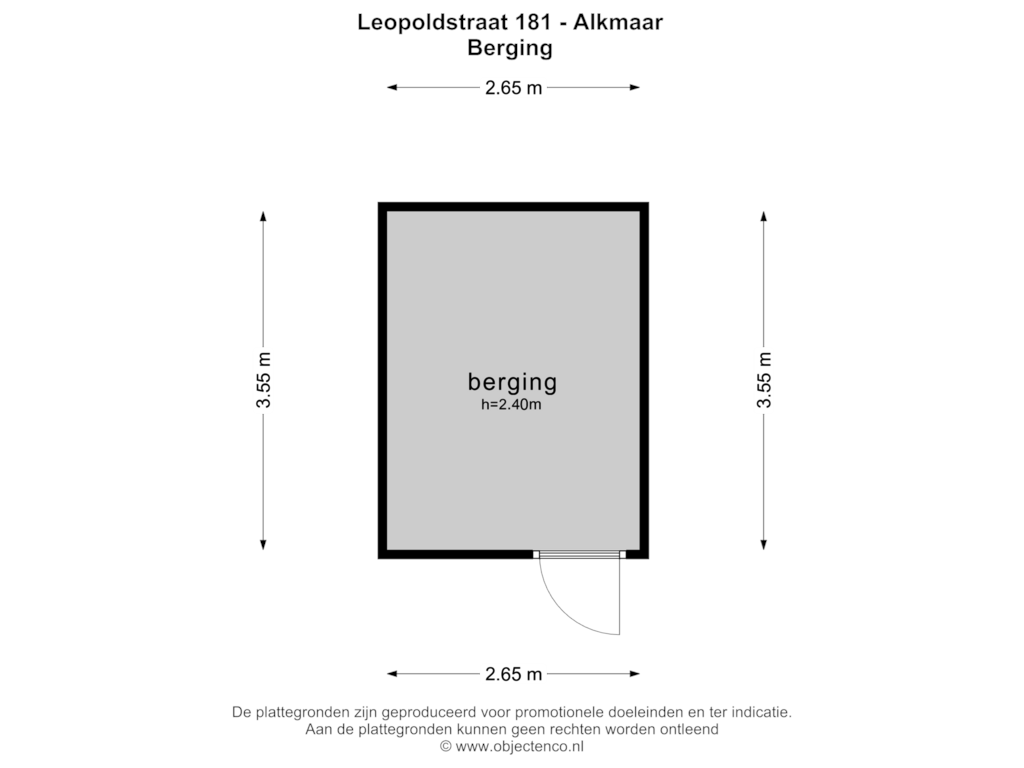 Bekijk plattegrond van BERGING van Leopoldstraat 181