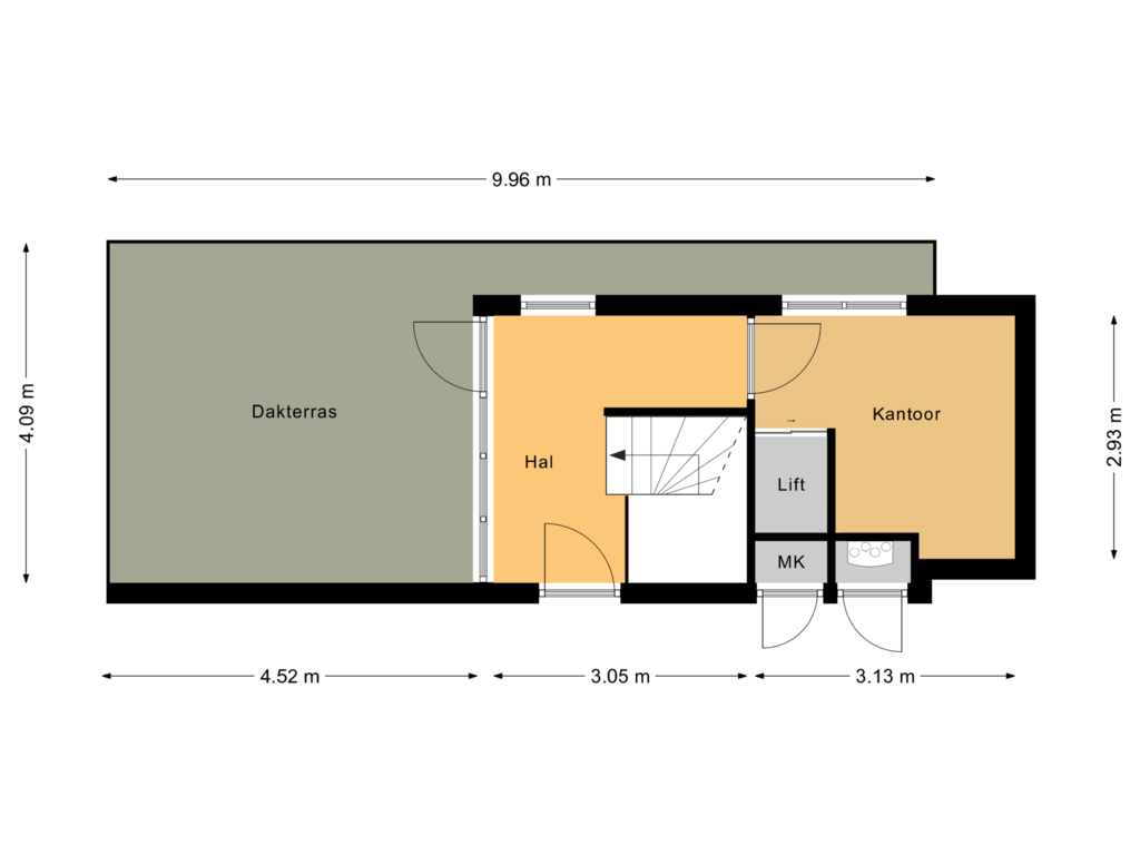 View floorplan of Tweede verdieping of Middenweg 172-D