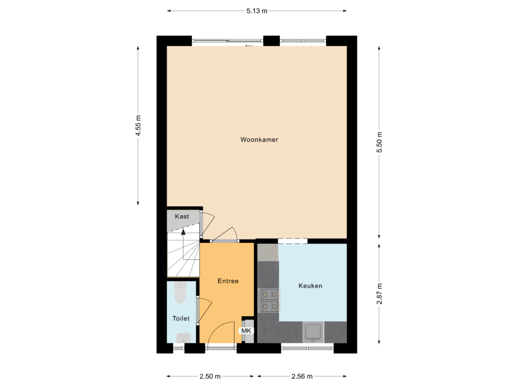 Bekijk plattegrond van Begane grond van Stresemannstraat 3