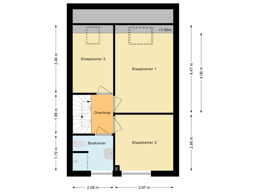 Bekijk plattegrond van Eerste verdieping van Stresemannstraat 3