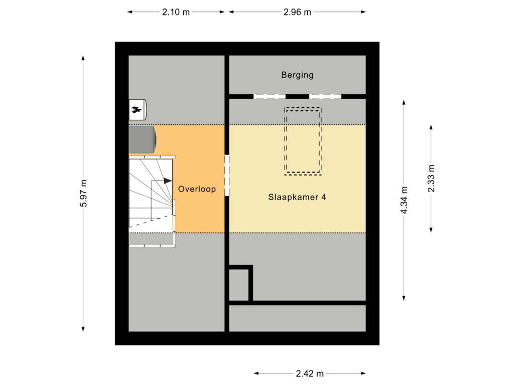 Bekijk plattegrond van Tweede verdieping van Stresemannstraat 3