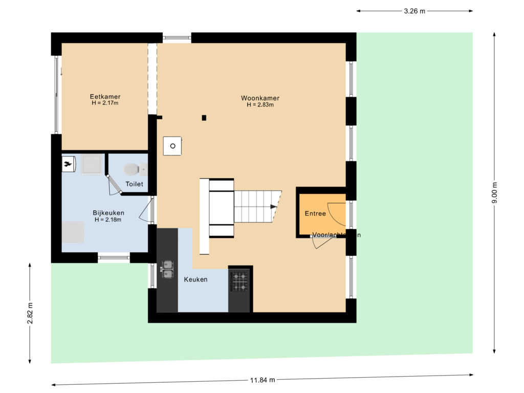 Bekijk plattegrond van Situatie van 1e Oosterveldstraat 3