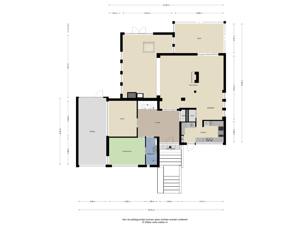 Bekijk plattegrond van Begane grond van Wagnerlaan 7