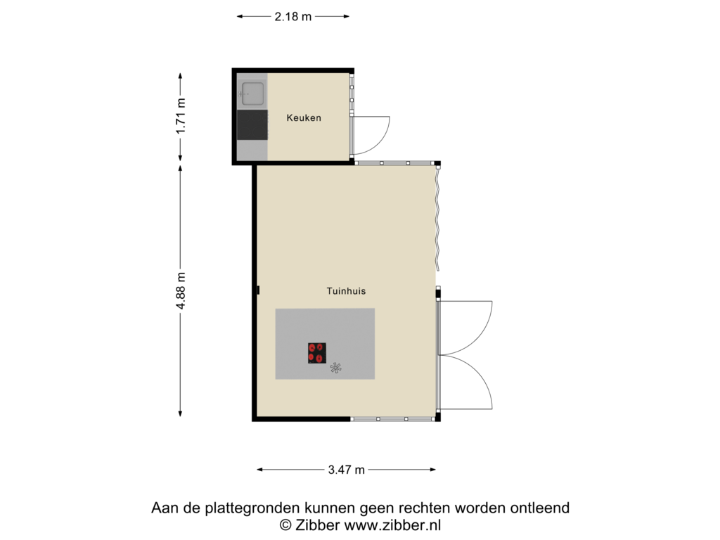 Bekijk plattegrond van Tuinhuis van Wagnerlaan 7