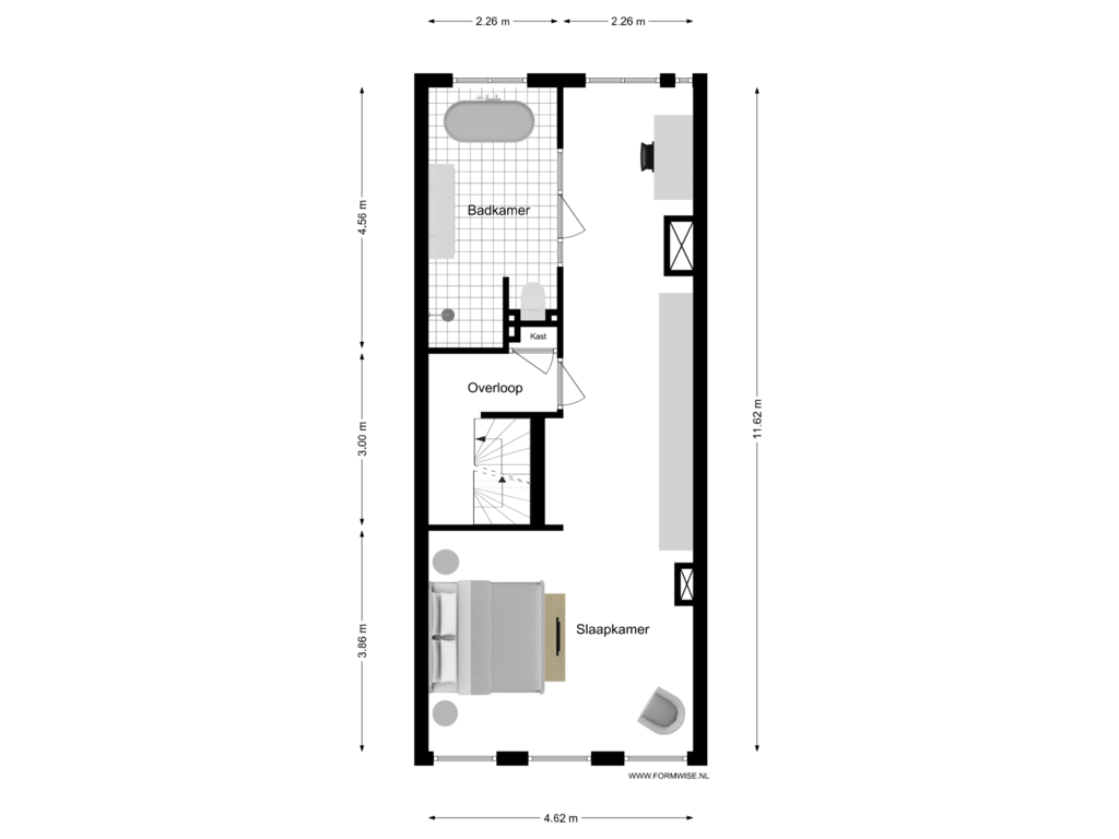 View floorplan of 2E VERDIEPING of Prinsengracht 845