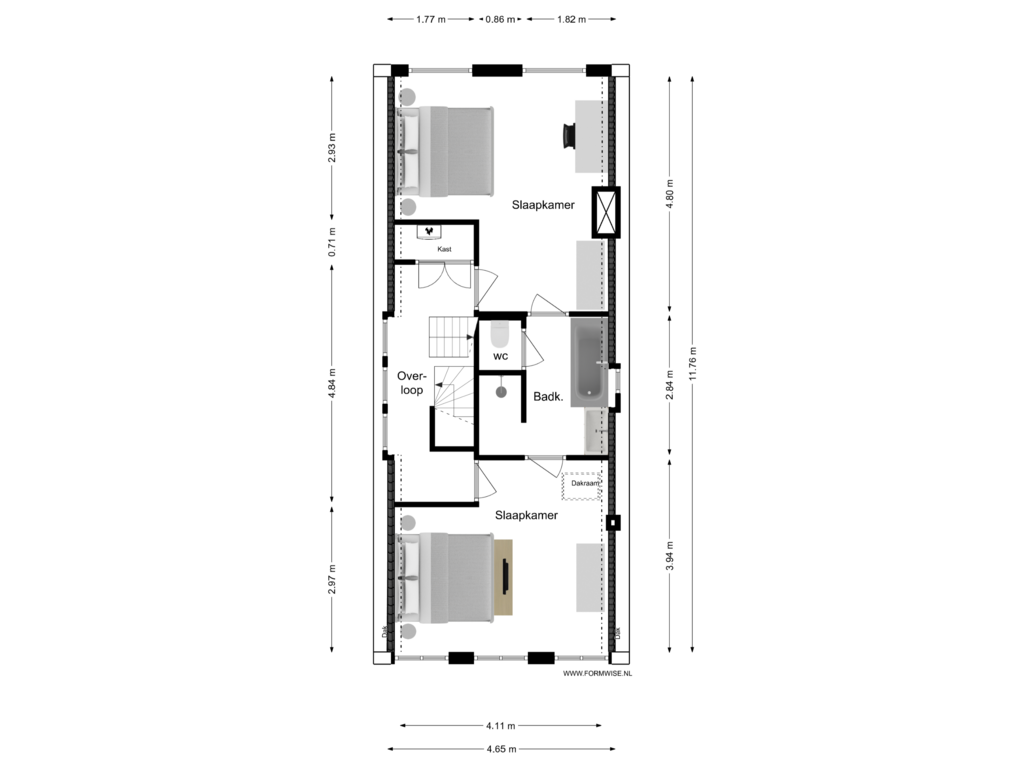 View floorplan of 3E VERDIEPING of Prinsengracht 845