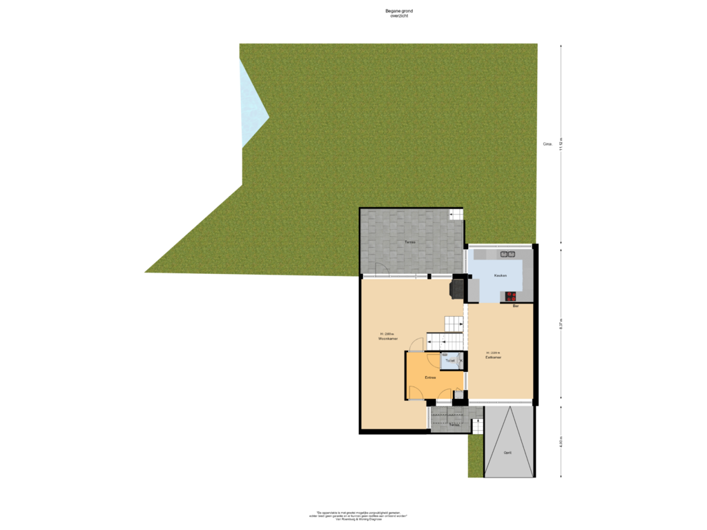 Bekijk plattegrond van Begane grond overzicht van Groenoord 410