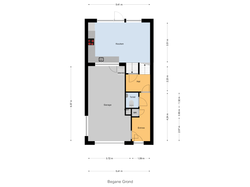 Bekijk plattegrond van Begane Grond van Han Diekmannlaan 1