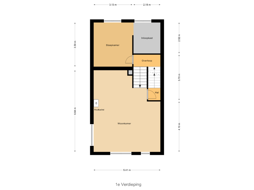 Bekijk plattegrond van 1e Verdieping van Han Diekmannlaan 1