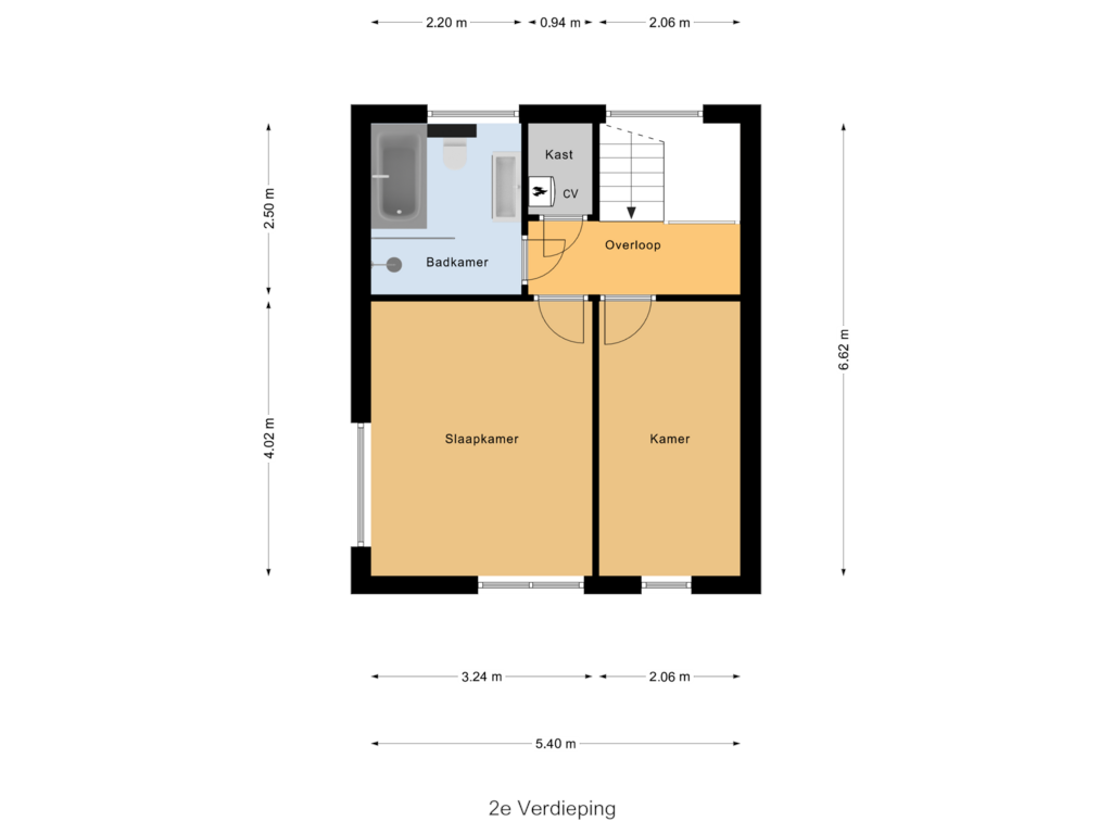 Bekijk plattegrond van 2e Verdieping van Han Diekmannlaan 1