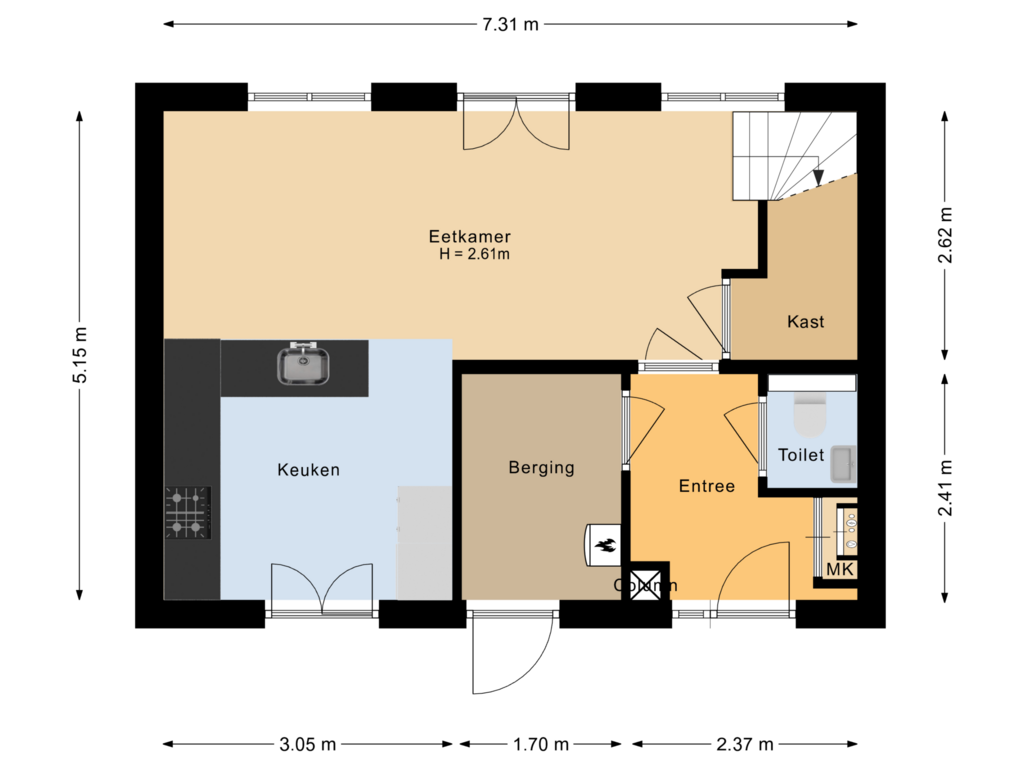 Bekijk plattegrond van Begane grond van Het Carré 4