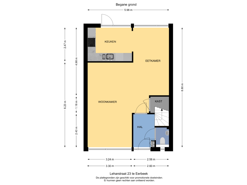 View floorplan of Begane grond of Léharstraat 23