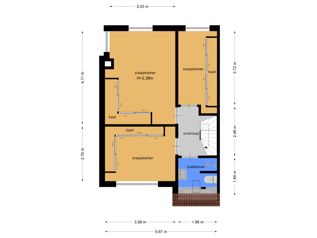 Bekijk plattegrond van Eerste verdieping van Frans Halsplantsoen 18