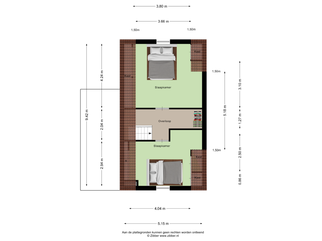 Bekijk plattegrond van Tweede Verdieping van Bleyenbeekdreef 4