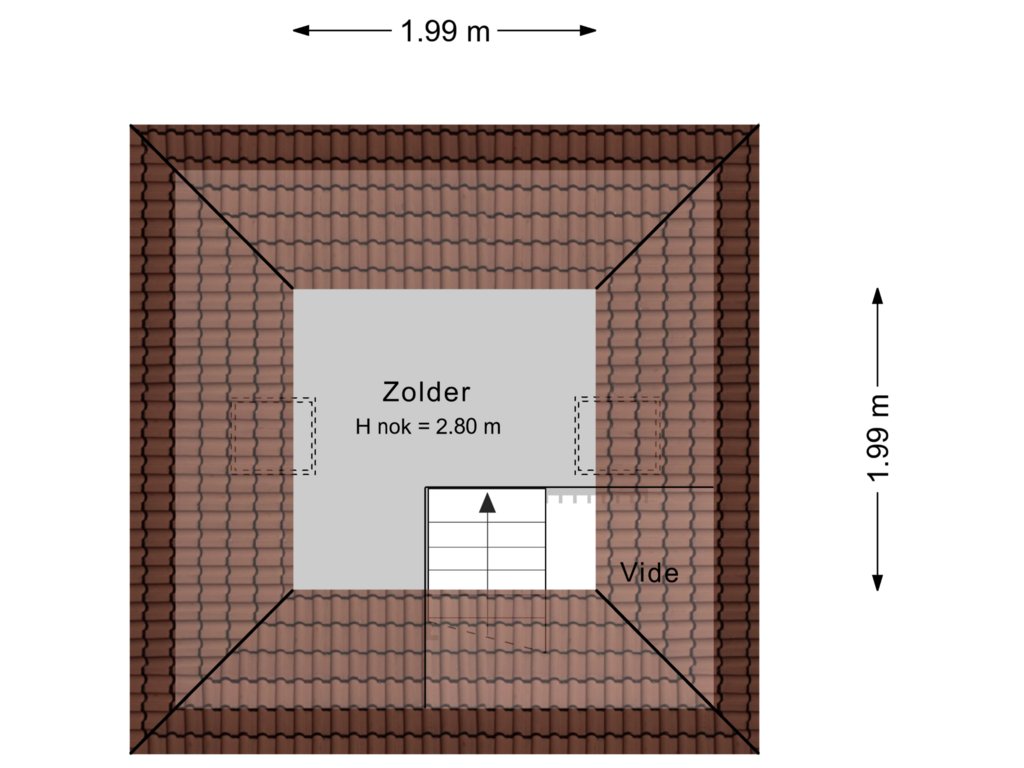 View floorplan of Zolder of Wittenburgerweg 178