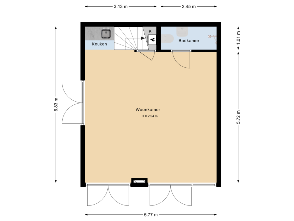 View floorplan of Tuinhuis of Wittenburgerweg 178