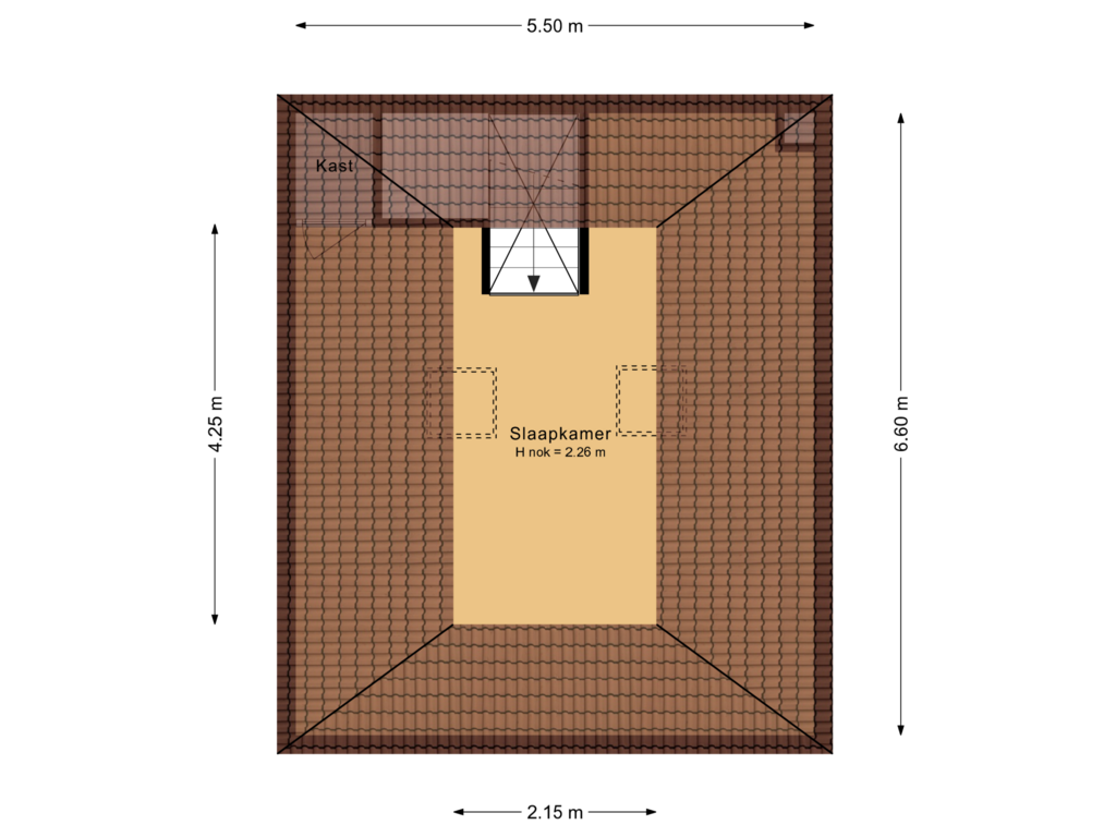 View floorplan of 1e verdieping of Wittenburgerweg 178