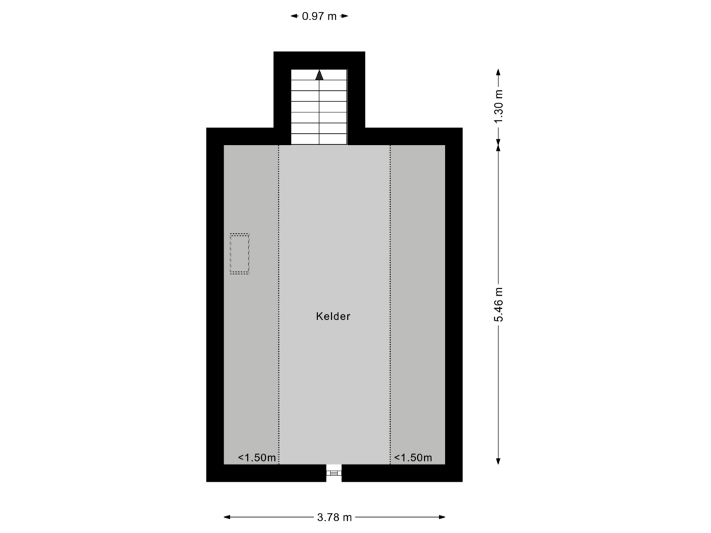 View floorplan of Kelder of Gravenweg 5