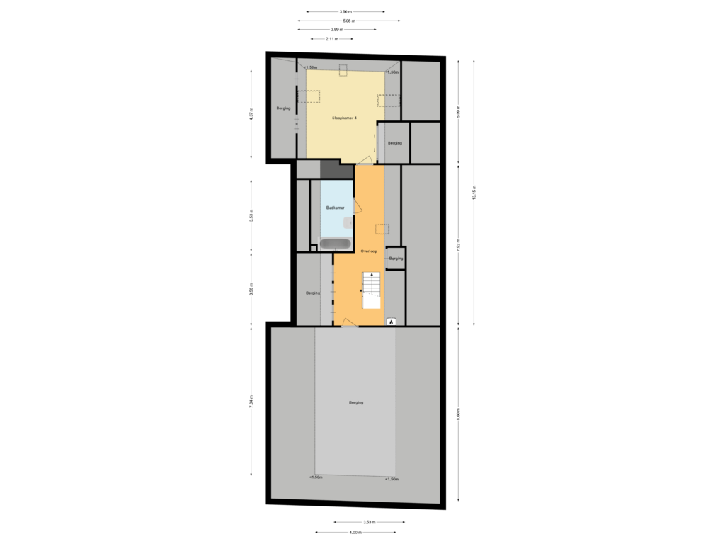 View floorplan of Eerste verdieping of Gravenweg 5