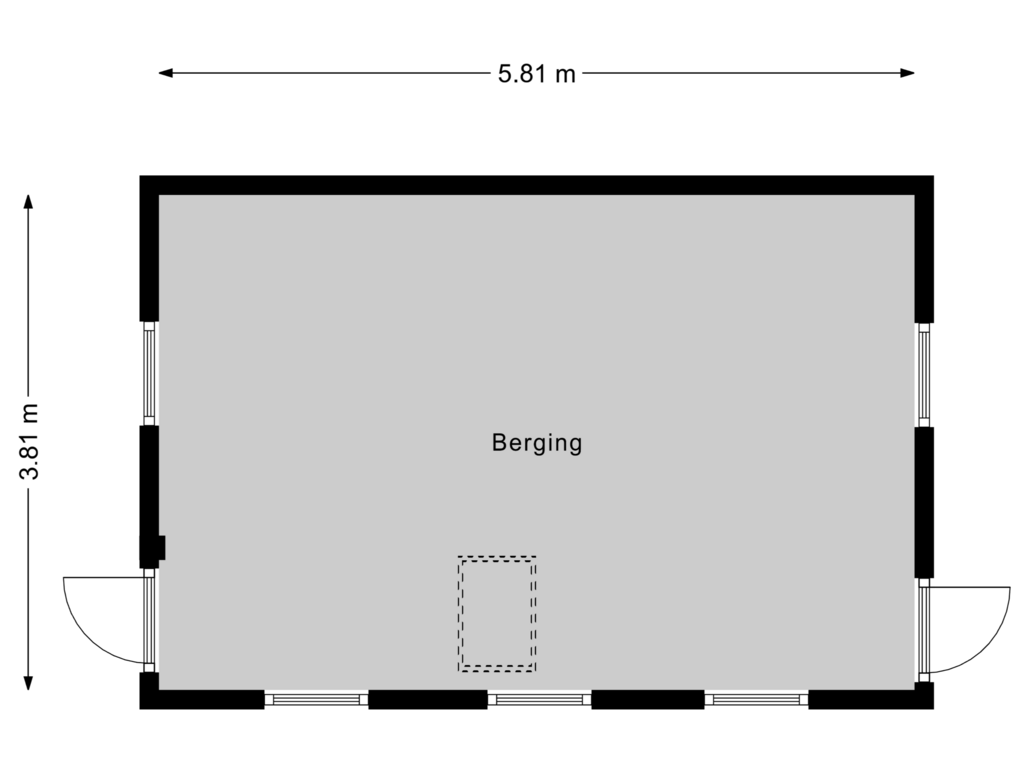 View floorplan of Berging 1 of Gravenweg 5