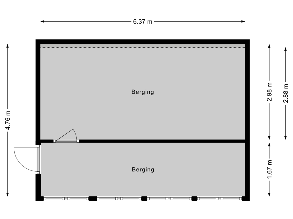 View floorplan of Berging 2 of Gravenweg 5