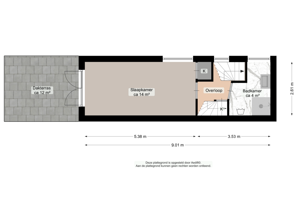 Bekijk plattegrond van Tweede verdieping van De Ranitzstraat 5-A