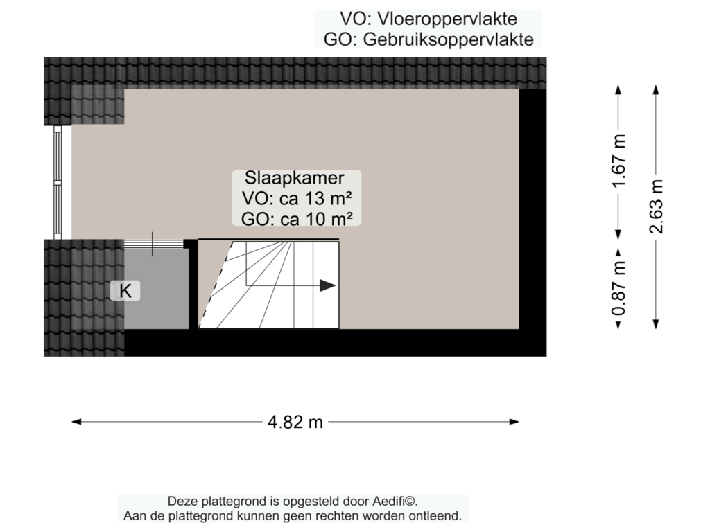 Bekijk plattegrond van Derde verdieping van De Ranitzstraat 5-A