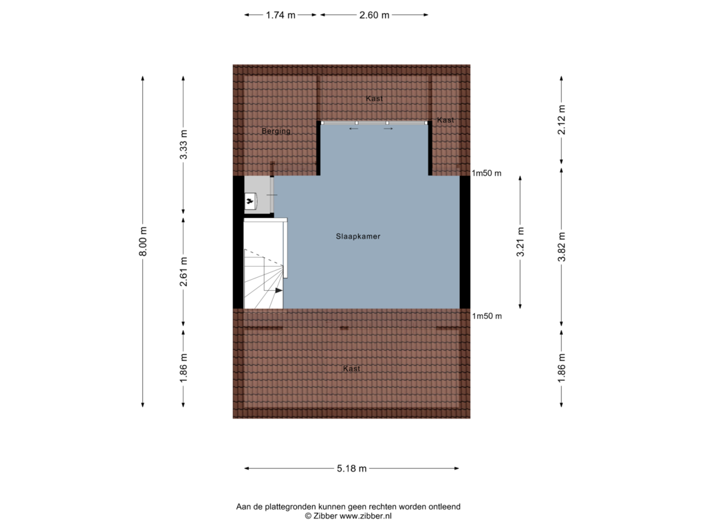 Bekijk plattegrond van Tweede Verdieping van Gruttostraat 7